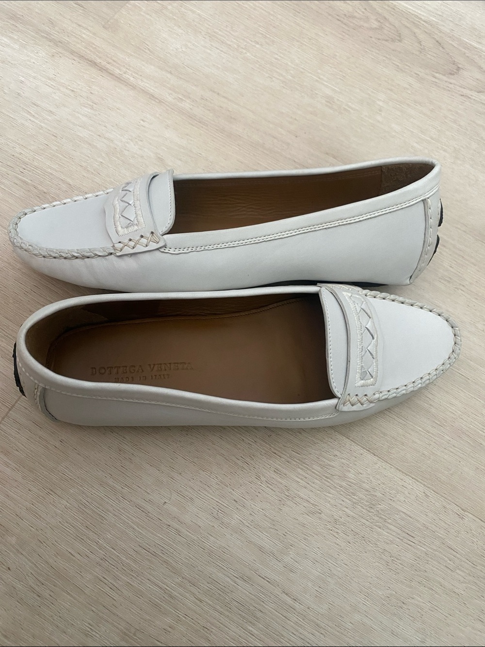 New Bottega Veneta Leather Woven-Trim Loafers Shoes 39.5 9 $1100